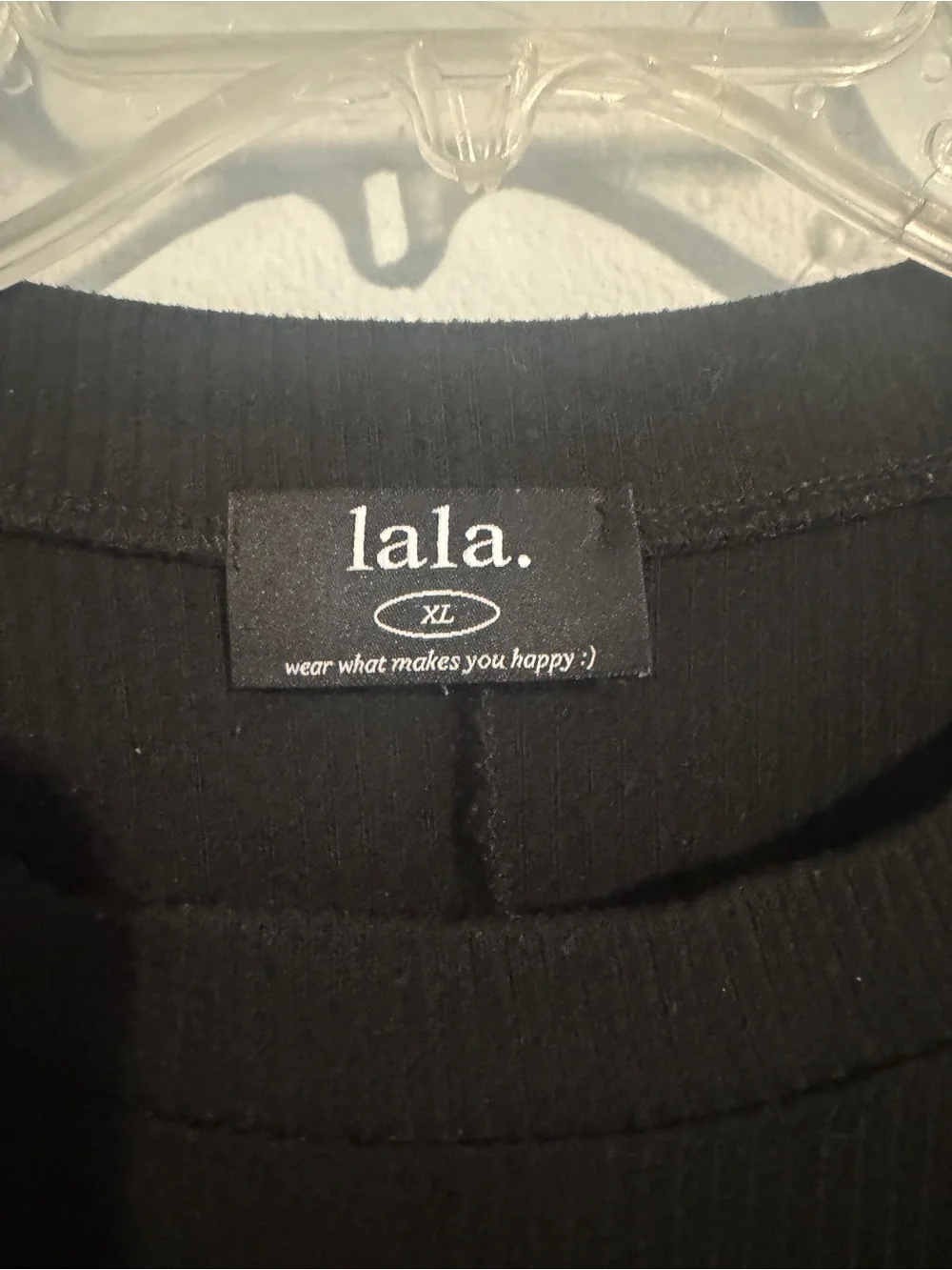 Dressed in LALA Black Ribbed Oversized Tunic - XL